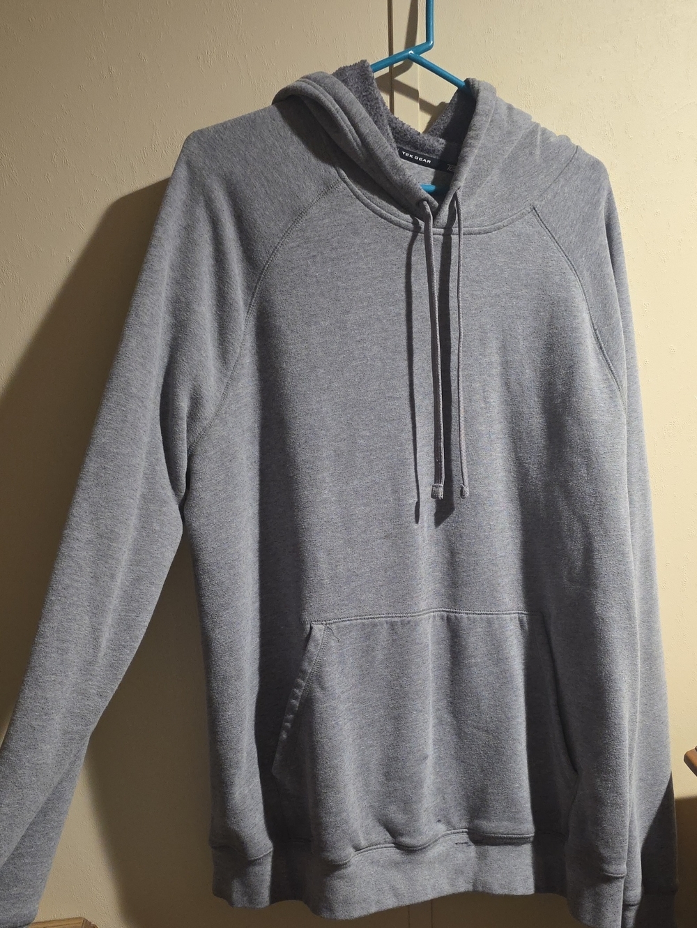 Men's Gray Tek Gear Hooded Pullover Sweatshirt - Casual Everyday Hoodie